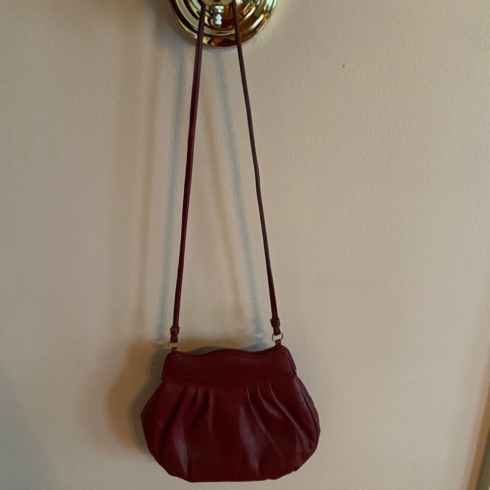 Vintage burgundy crossbody bag